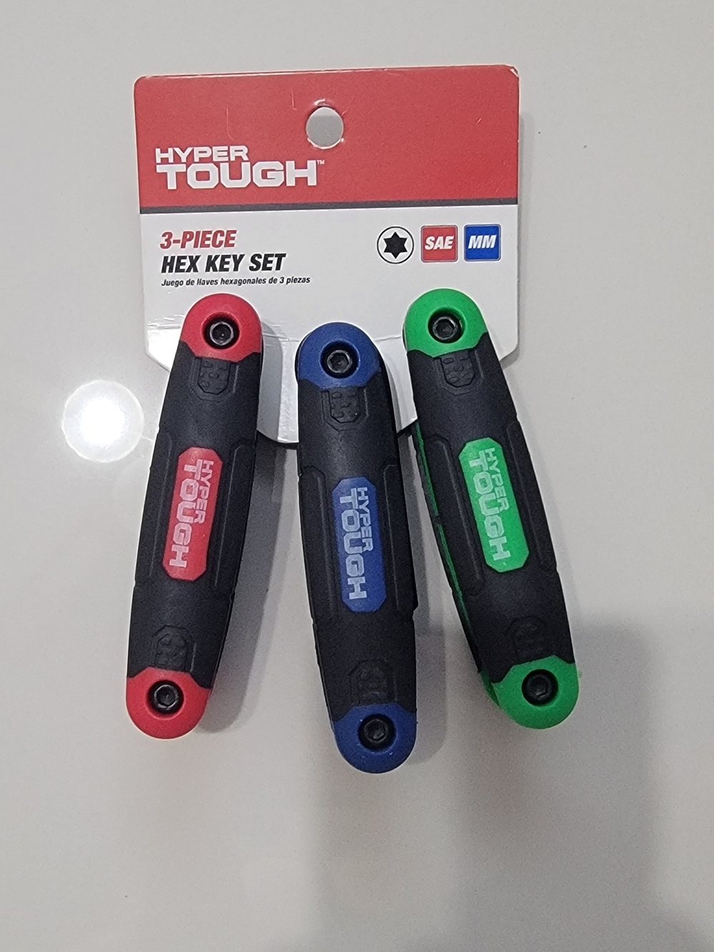 Hyper Tough 3-Piece Hex Key Set - Red, Blue & Green